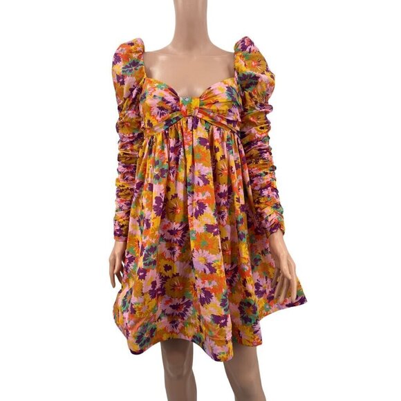 Zimmermann Ruched Floral Mini Dress NWT - Picture 3 of 10